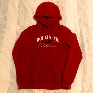 Red Hollister Drawstring Hoodie